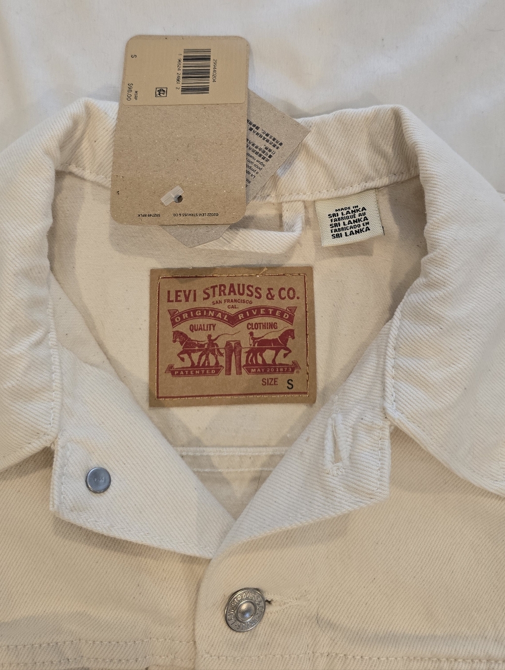 Levi's Womens NWT Ex-Boyfriend Trucker Jacket White Size Small - Picture 12 of 16